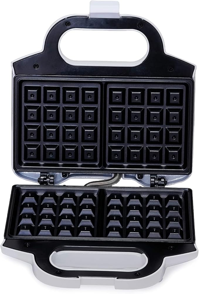 Amazon Basics Waffle Maker 2-Slices White with Non-stick coating and Easy to Clean, 700W