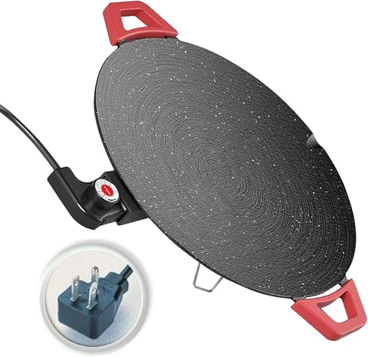 Non-Stick Electric Indoor Grill Pan, Multi-functional Electric Griddle Nonstick,Smokeless Grill with Adjustable Temperature, Portable Electric Griddle for Cooking Steaks,Pancakes & BBQ