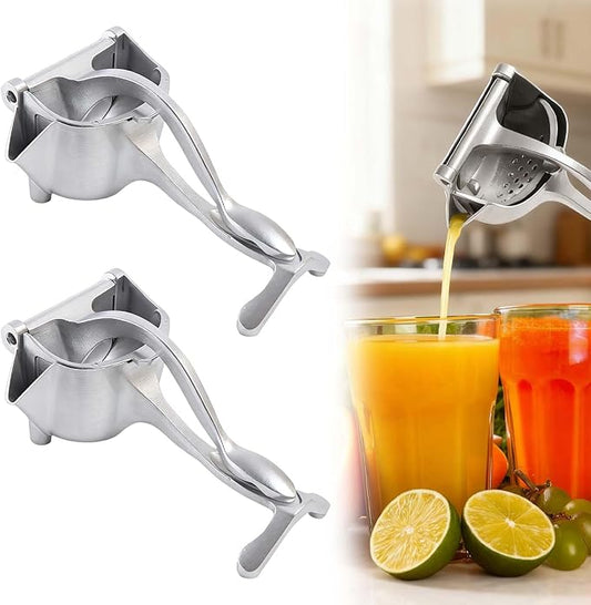 Aluminum Alloy Manual Hand Press Juicer for Citrus Fruits, Fresh Fruit Juice Extractor, Lemon Orange Lime Grapefruit Pomegranate Squeezer (2 PCS)