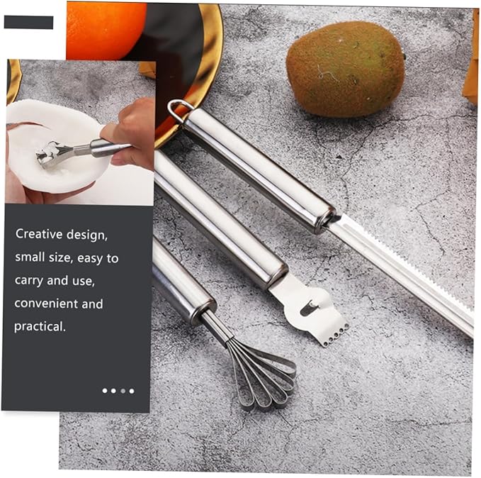 3-Piece Stainless Steel Multi-functional Grater Set Lemon Zester Pineapple Grater Coconut for Kitchen for Citrus and Fruit Shredding