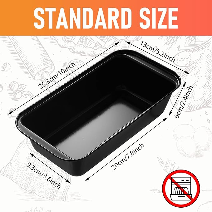 VOXVEPHY 8 Pack Loaf Pan Set, 1LB Nonstick Bread Pan Carbon Steel Baking Pans for Homemade Bread, Banana Bread & Meatloaf, 8.3x4.9x2.4 Inch, Black
