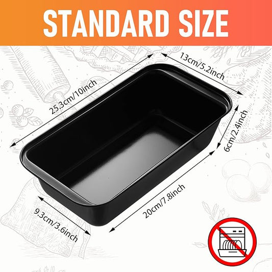 VOXVEPHY 8 Pack Loaf Pan Set, 1LB Nonstick Bread Pan Carbon Steel Baking Pans for Homemade Bread, Banana Bread & Meatloaf, 8.3x4.9x2.4 Inch, Black