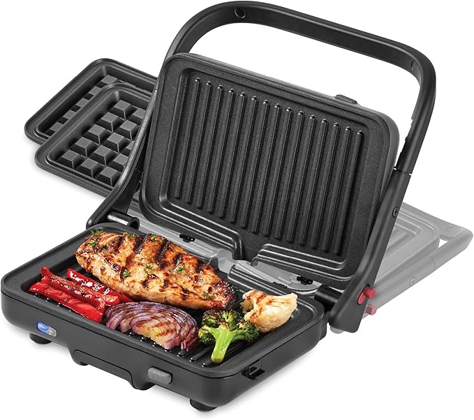 MultiMaker® Flex Press Grill System, Grill + Waffle, Removable Plates - Graphite
