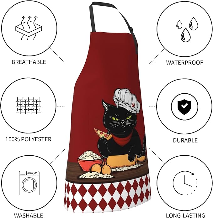 Apron with Pockets Aprons for Women Men Kitchen Chef Apron for Cooking Gardening Server Waitress Painting