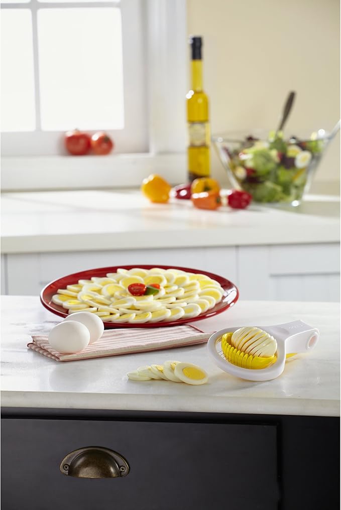 Casabella Hand Held Egg Slicer, Yellow and White