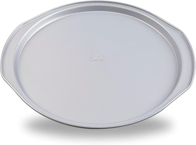 Baker's Secret Nonstick Pizza Pan for Oven 14", Baking Area 12", Aluminized Steel Pizza Baking Pan, 2 Layers Non-stick Coating Easy Release, Dishwasher Safe - The Superb Collection