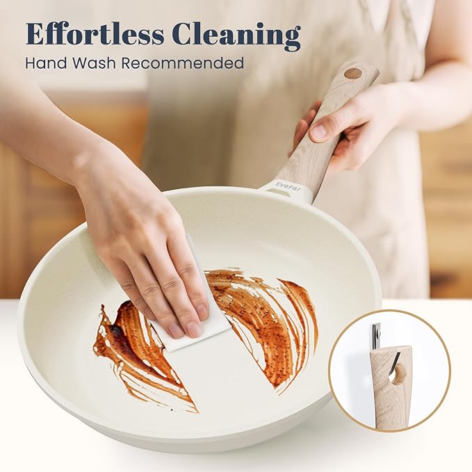 EVOFAR Granite Frying Pan, 11 Inch Non Stick Frying Pans, Lightweight Nonstick Pans for Omelets & Eggs, PFOA & PFAS Free Non-toxic Cookware Chef's Pan, Induction Compatible Fast & Even Heat Skillet