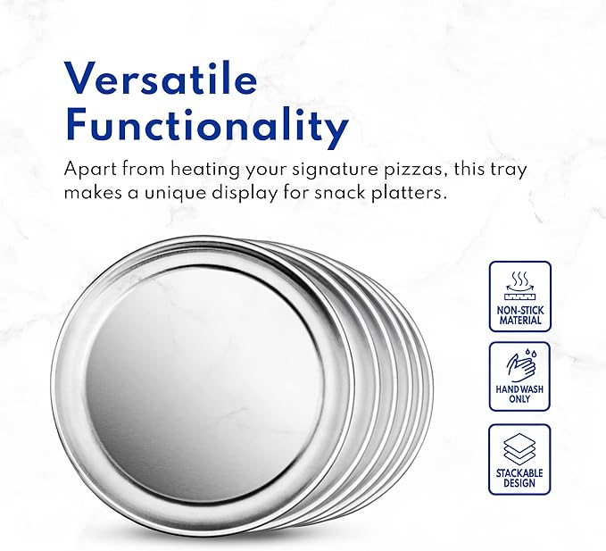New Star Foodservice 50837 Restaurant-Grade Aluminum Pizza Pan, Baking Tray, Coupe Style, 16-Inch