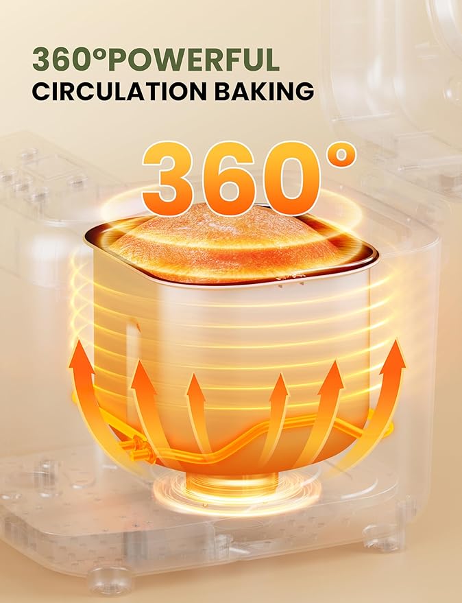Bread Maker, 2.2LB 16-in-1 Bread Machine, Automatic Bread Maker Machine with Nonstick Ceramic Pan & 15H Timer & 1H Keep Warm for Beginner, Breadmaker with Gluten-Free, French, Yogurt, Recipe