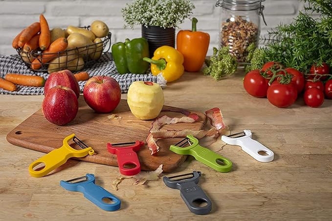 KUHN RIKON Original Swiss Peeler, Set of 3, Green, Red and Grey