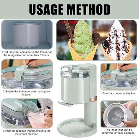 Soft Ice Cream Maker, Soft Serve Ice Cream Machine Portable Icecream Machines for Home Automatic Mini-Ice Cream Maker Dispenser Countertop Yoghurt Makers for Home Cafe Office