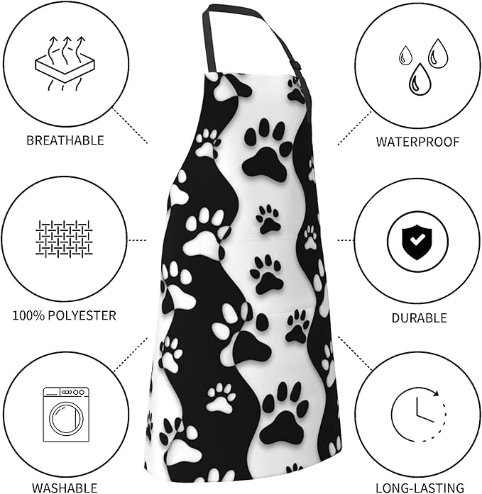 Apron with Pockets Aprons for Women Men Kitchen Chef Apron for Cooking Gardening Server Waitress Painting