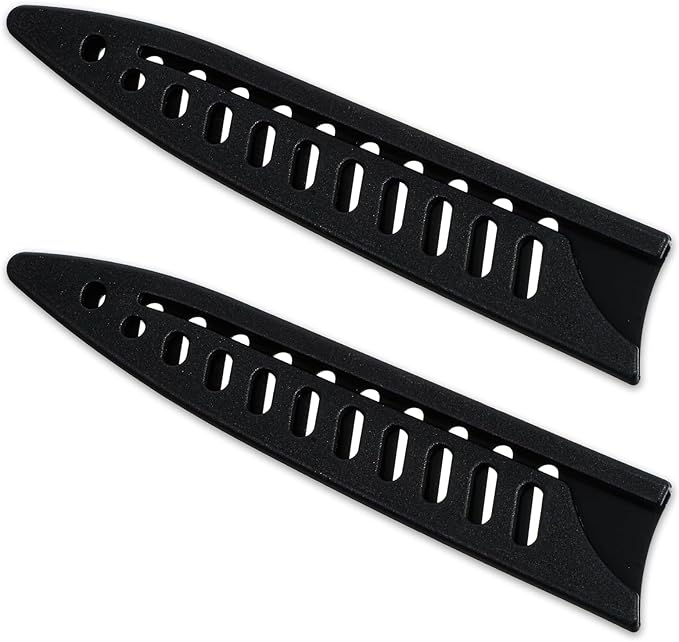 2 Pcs Knife Sheath Blade Protector Kitchen Safety Knife Covers or Sleeves for 5 inch Paring Knives Universal Black Plastic Knives Guards for Kitchen