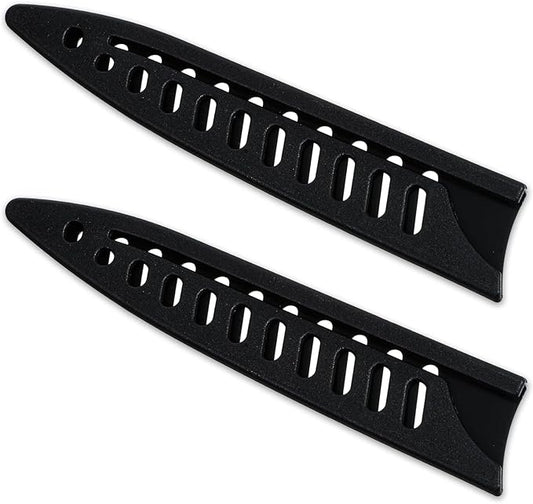 2 Pcs Knife Sheath Blade Protector Kitchen Safety Knife Covers or Sleeves for 5 inch Paring Knives Universal Black Plastic Knives Guards for Kitchen