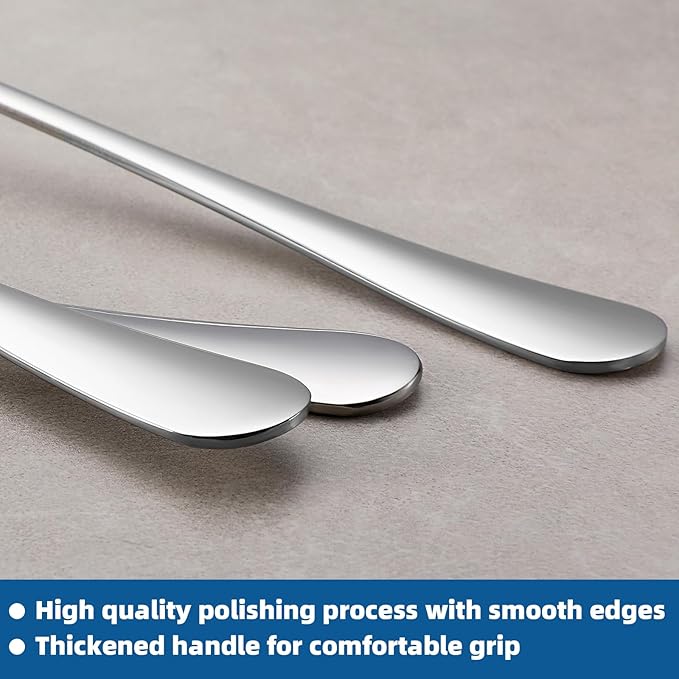 8 Pcs Teaspoons Set, Food-Grade Stainless Steel Spoons Silverware, Cutlery Tea Spoons, Durable Dessert Spoons, Metal Spoon for Home, Kitchen or Restaurant, Mirror Polished, Dishwasher Safe 6.7 Inch