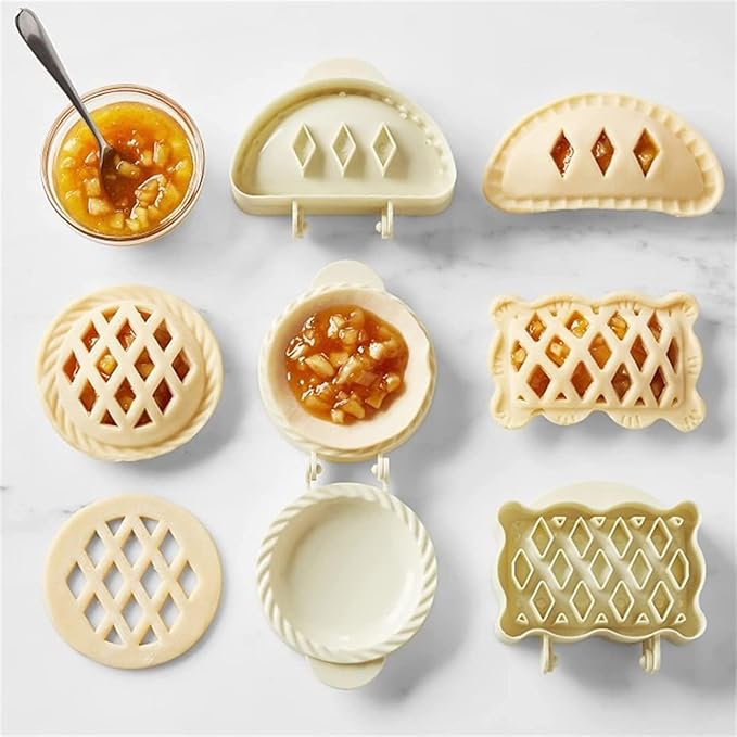 DABATO Classic Mini Hand Pie Molds, 3 Fall Shapes Mini Pie Molds, One Press Autumn Cottage Pie Set for DIY Baking, Dough Presser Pocket Pie Molds for Picnics, Barbecues and Lunch Boxes (3 PCS)