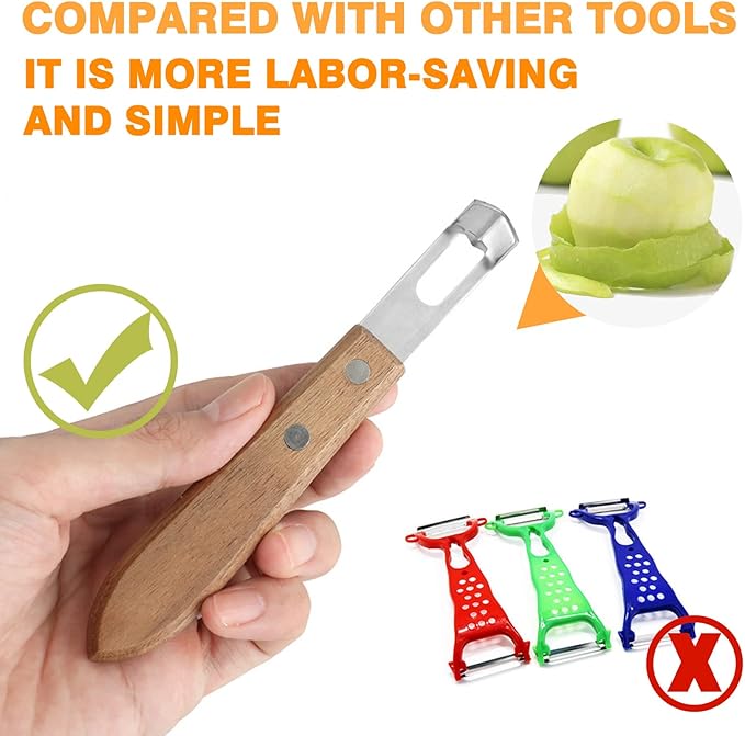 Cocktail Channel Knife with Walnut Wood Handle - Stainless Steel Bar Tool for Garnish, Citrus Zesting, and Peeling