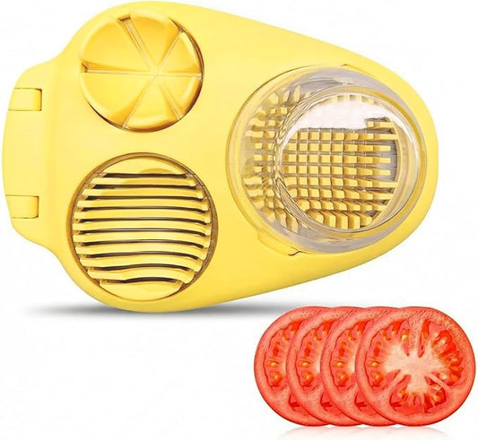 1 Pack Egg Slicer with 3 Cutting Options, Stainless Steel Wire Egg Cutter for Hard Boiled Eggs, Soft Fruits, Vegetables and Mushrooms, Kitchen Prep Tool