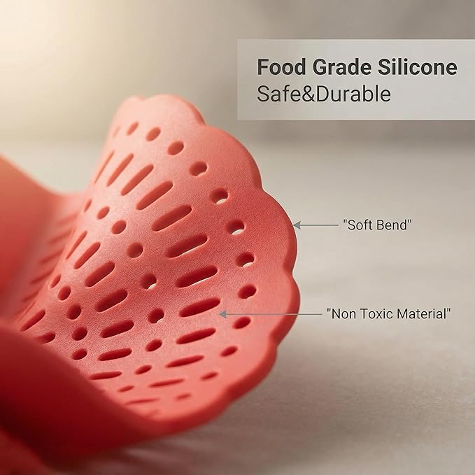 Imaginovelty Silicone Clip On Pot & Pan Strainer for Kitchen | Colander, Pasta, Noodle & Spaghetti Food Strainers & Drainers colanders
