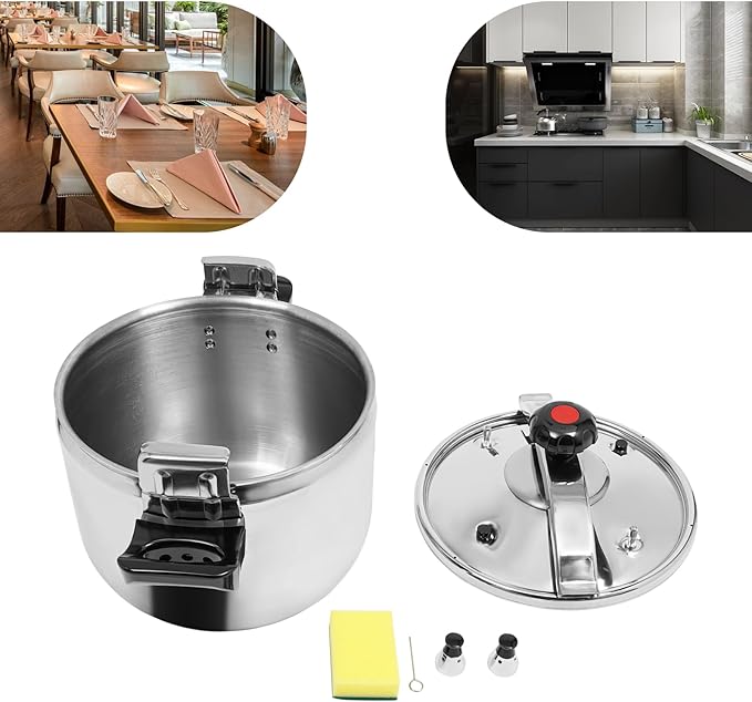 Stainless Steel Pressure Cooker Large Capacity Cooktop Pressure Pot with Multiple Protection Functions for Home Restaurants Canteens, Multiple Stove Compatible (27.47 Qt)