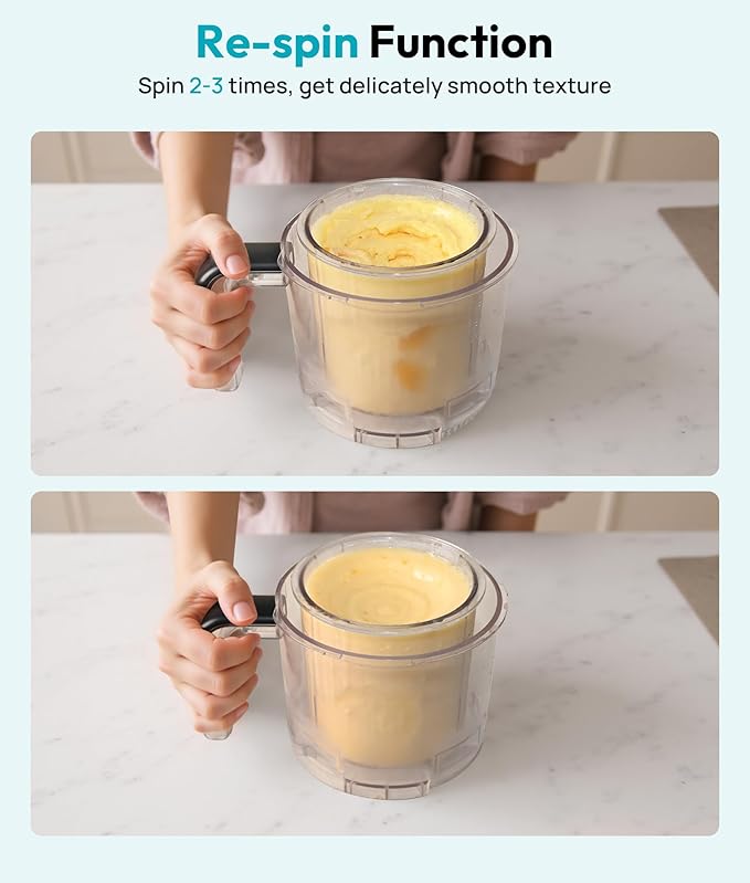 Homemade Ice Cream Maker Machine - 12-in-1 Ice Cream Maker with 2 Pint Containers & Lids, Gelato, Sorbet and Frozen Yogurt Maker, Self-Cleaning, Family Size, Black,Pre-freeze for 24 Hours