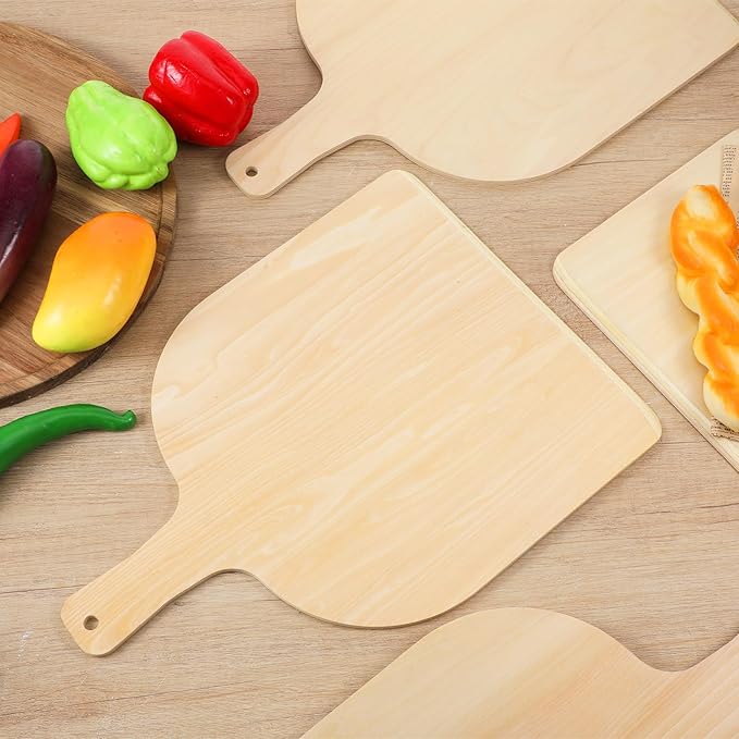 4 Pcs Wood Pizza Peel 12 Inch Pizza Paddle Spatula with Wood Handle for Oven, Stone, Pan or Grill, Large Pizzas Paddle Set for Transferring Pizzas