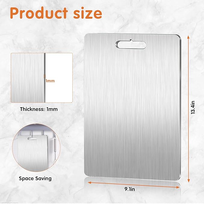 WOCHANTRI Titanium Cutting Board,Cutting Boards for Kitchen,Dishwasher Safe, Double-Sided, Suitable for Fruits, Vegetables, Meat, Outdoor, Housewarming Gifts, Etc(13.4″x9.1″)