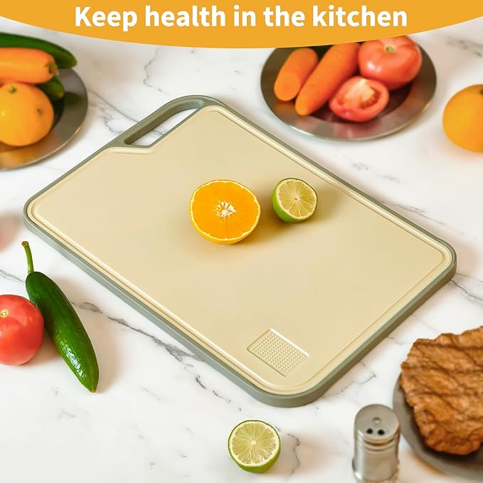 LIHOOOOM Cutting Board for Kitchen, Stainless Steel Cutting Board Easy to Clean,Double Sided Large Cutting Boards 15.7 X 10.6 inch,Dishwasher Safe