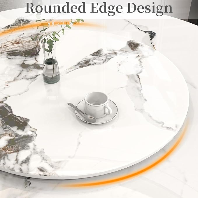 19.69" Lazy Susan for Table Top Sintered Stone Rotating Serving Tray for Dining Table, Kitchen Lazy Susan Organizer Spinning Rotating Food Server Party Centerpieces