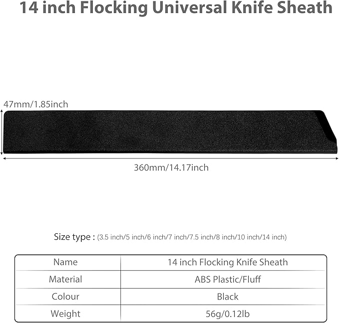 XYJ 3pcs/set Safety Knife Sheath Sleeves,Universal Knife Edge Guards For 14'' Kitchen Knife,Black ABS Knife Cover Case,Blade Guard Protectors,Chef Knives Covers or Sleeve(Knives Not Included)