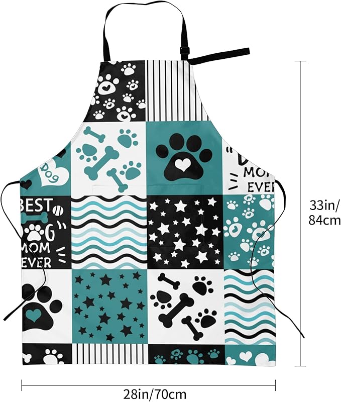 Apron with Pockets Aprons for Women Men Kitchen Chef Apron for Cooking Gardening Server Waitress Painting