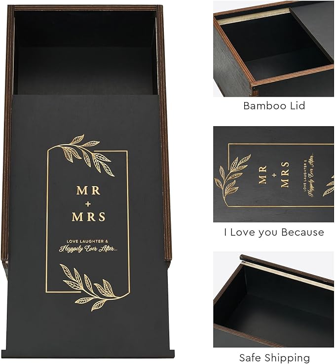 Mr. & Mrs. Champagne Flute Set - Elegant His and Hers Wedding Toasting Glasses for Celebrations, Bridal Shower Wedding Registry Gifts, Tall Wine Glasses for Bride and Groom