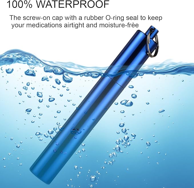 Metal Portable Toothpick Holder for Purse Travel Pocket Toothpick Holder Case Aluminum Alloy Toothpick Container Toothpicks Holders Tooth Pick Holder with Keychain for Picnic Fruit Picks Pill