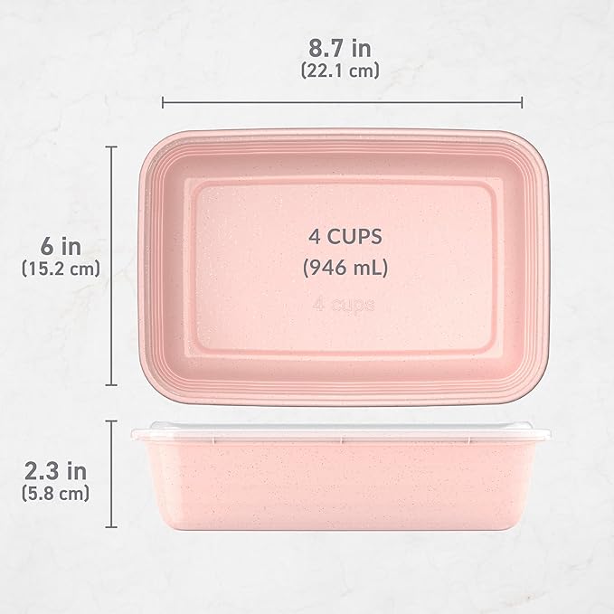 Bentgo Prep - 20-Piece 1-Compartment Reusable Meal Prep Containers with Lids, PFAS & BPA Free Materials, Durable, Microwave, Freezer, & Dishwasher Safe To Go Food Storage (Peony Glitter)