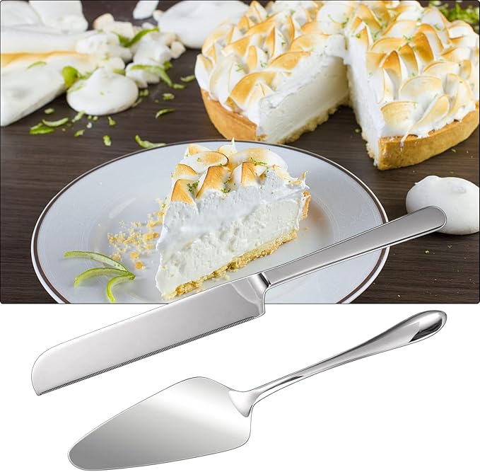 KSENDALO Wedding Cake Knife and Server Set, Cake Server Set for Hotel Weddings, Celebrations, and Birthdays, Mirror Finish, Heavy Duty and Classy Pie Pastry Cake Cutting Servers