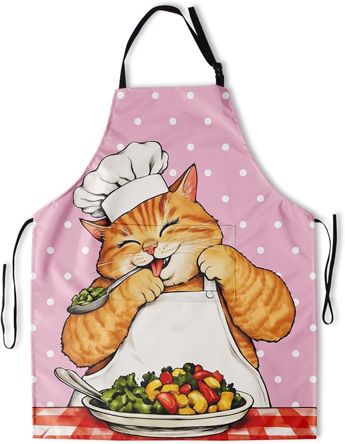 Apron with Pockets Aprons for Women Men Kitchen Chef Apron for Cooking Gardening Server Waitress Painting
