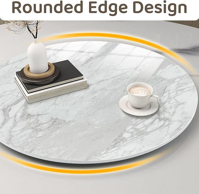 19.69" Lazy Susan for Table Top Sintered Stone Rotating Serving Tray for Dining Table, Kitchen Lazy Susan Organizer Spinning Rotating Food Server Party Centerpieces