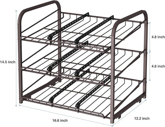 AIYAKA 3 Tier Stackable Can Rack Organizer,for food storage,kitchen cabinets or countertops,Storage for 36 cans,Bronze