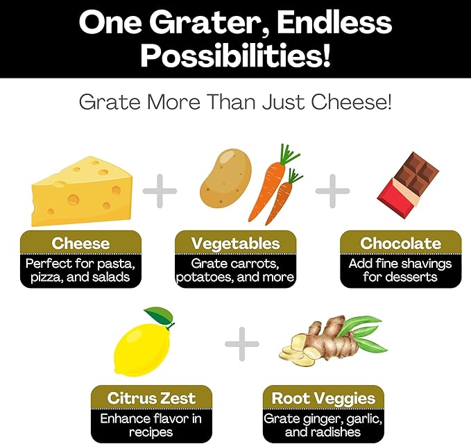 Joie Tower Grater, Double Sided, Stainless Steel, Dishwasher Safe, BPA Free, Kitchen Tool, 1 Count