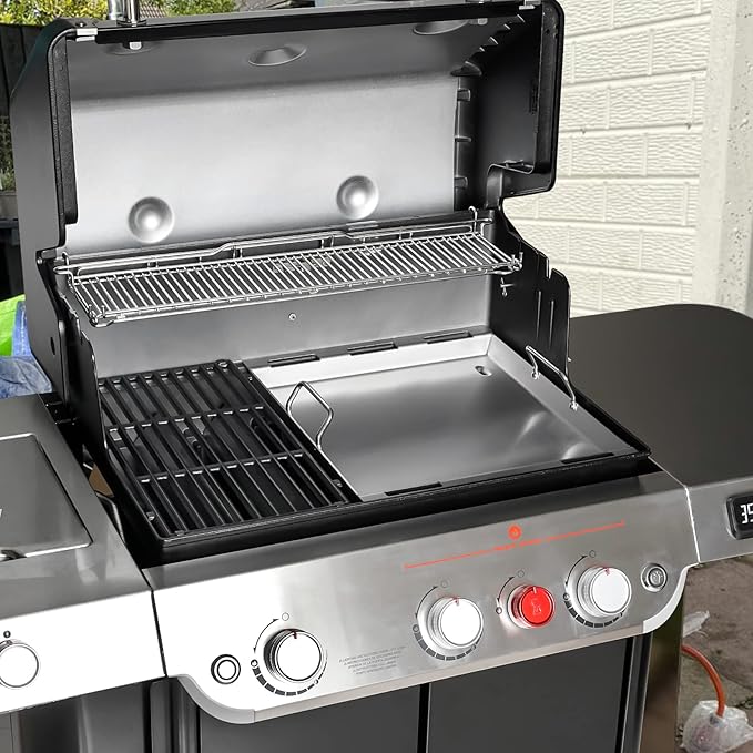 onlyfire BBQ Flat Top Griddle with 2 Handles for Weber New Genesis 2022 Gas Grills, Replacement Cooking Griddle for Weber Crafted Frame Kit