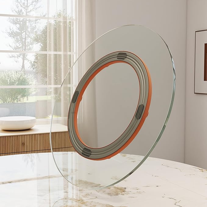 23.6" Lazy Susan for Table Top Tempered Glass Rotating Serving Tray for Dining Table, Kitchen Lazy Susan Organizer Spinning Rotating Food Server Party Centerpieces