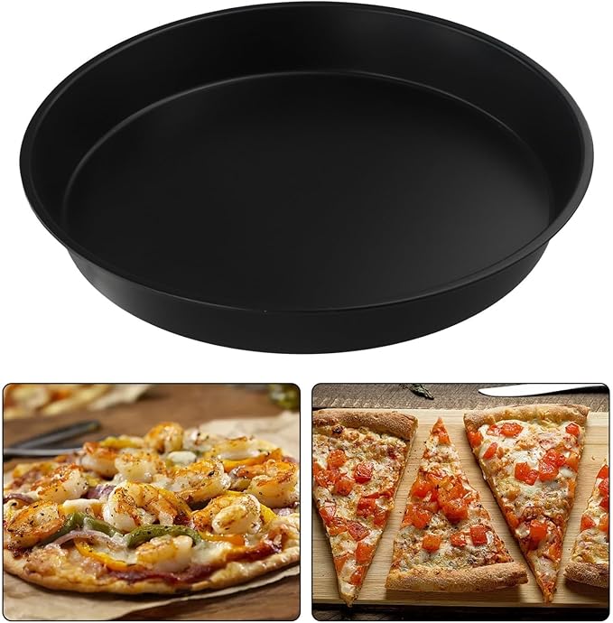 12 Inch Carbon Steel Pizza Pan Round Microwave Oven Baking Tray Non-Stick Cooking Dish For Home Kitchen