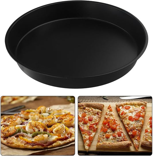 12 Inch Carbon Steel Pizza Pan Round Microwave Oven Baking Tray Non-Stick Cooking Dish For Home Kitchen