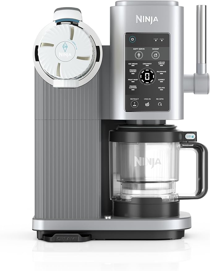 Ninja CREAMi Swirl Ice Cream and Soft Serve Maker, Sorbet, Milkshake, Frozen Yogurt, Low Calories Program & More, 13-in-1, Soft Serve Handle & (2) CREAMi Swirl 16oz Pints, For Kids & ALL ages, NC701C