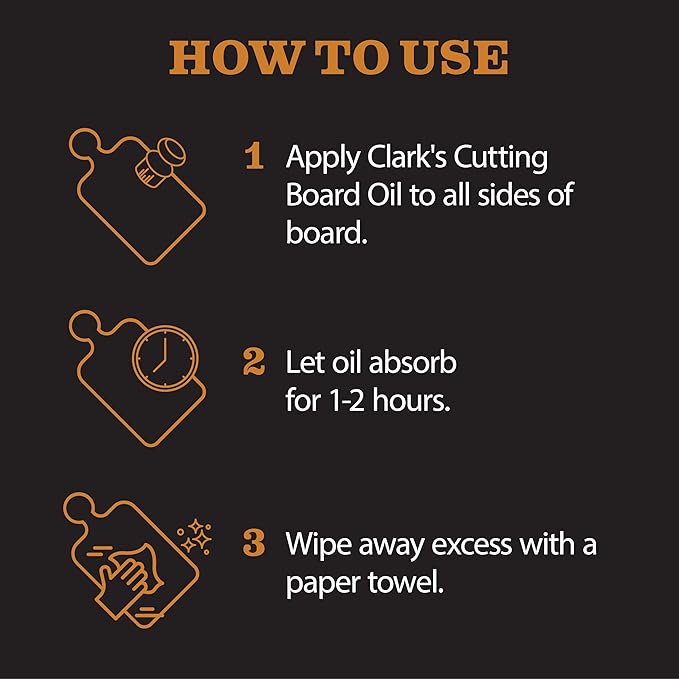 CLARK'S Cutting Board Oil - Food Grade Mineral Oil for Wood Cutting Board - Scented with Orange and Lemon Essential Oils - Butcher Block Conditioner - Restores All Wood - Made in USA, 1 Gallon
