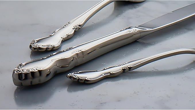 Oneida Silverware Set, Dover Fine Flatware Dinner Forks Set, Service For 4, 18/10 Stainless Steel, Rust Resistant, Mirror Finish, Dishwasher Safe, Home And Kitchen Utensils Set, Forks(Silver, 4 Piece)