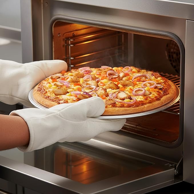 OHiZVZV 3 Pcs 12 Inch Pizza Screen, Aluminum Non-Stick Perforated Pizza Pan with Mesh Design for Oven Baking and Grilling, Dishwasher and Microwave Safe (12 Inch)