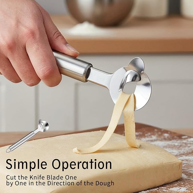 2 Pcs Cactus Peeler Spoon Stainless Steel Long Hole Cactus Thorn Removal Tool Multi-Function Cactus Peeling Knife Tool, Sliced Chinese Noodle Cutter for Cooking Kitchen Gadgets