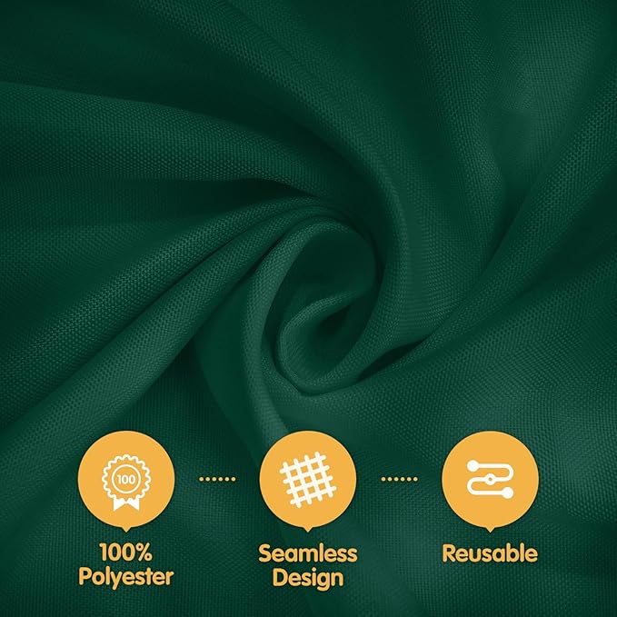 BRILLMAX 10 Pack Hunter Green Tablecloths 70 x 120 Inch for 6ft & 8ft Rectangle Tables - 150 GSM Polyester Fabric, Universal Fit, Water, Stain & Wrinkle Resistant Cloth Cover for Wedding Banquet