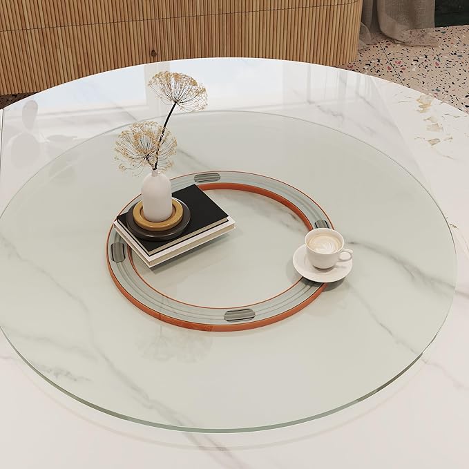 31.5" Lazy Susan for Table Top Tempered Glass Rotating Serving Tray for Dining Table, Kitchen Lazy Susan Organizer Spinning Rotating Food Server Party Centerpieces